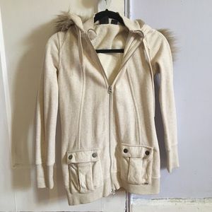 Armani Exchange sweater with faux fur hood